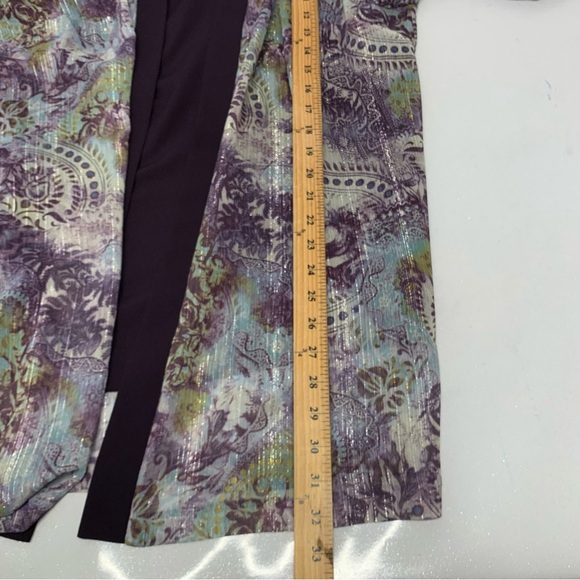R M Richards Top Woman 18W‎  Purple Floral Faux Twin Jacket Long Line Lagenlook - Picture 10 of 10